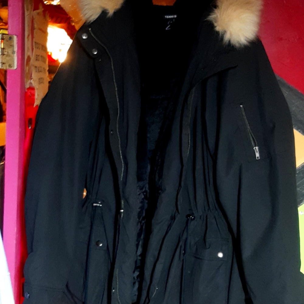 Black Torrid 3 in 1 twill Parka Coat Size 4